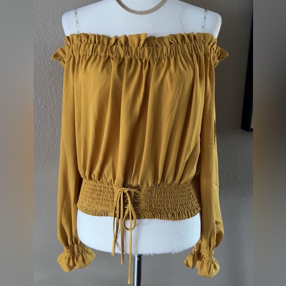 Mustard off the shoulder top